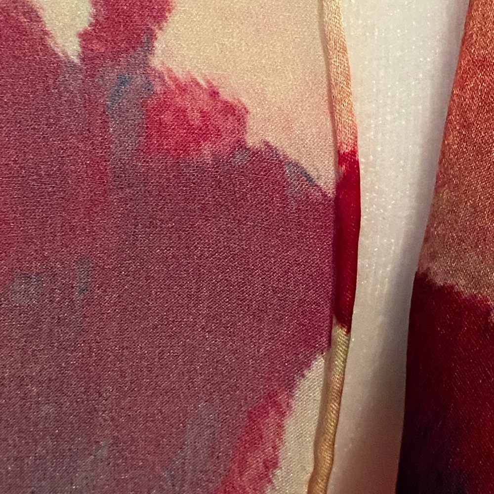 New Handmade 100% Silk Vibrant Floral Scarf Wrap - Picture 4 of 10